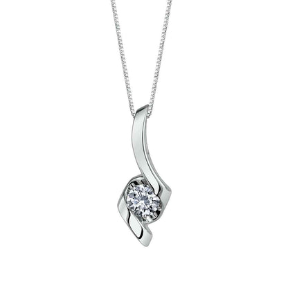 Sirena 1 ct. tw. Round Diamond Pendant in 14K White Gold