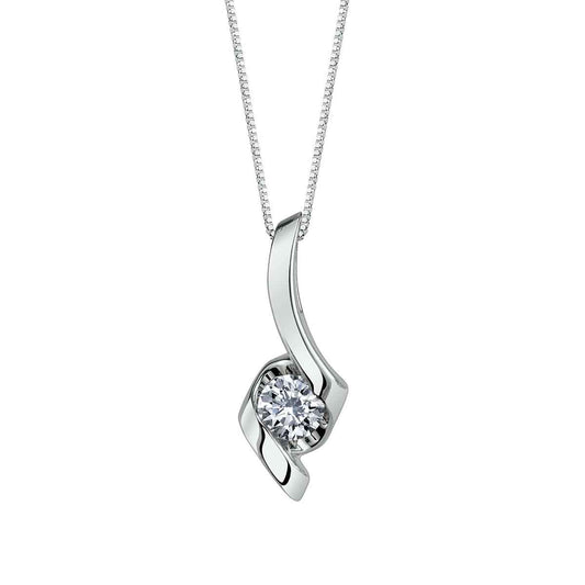 Sirena 1 ct. tw. Round Diamond Pendant in 14K White Gold