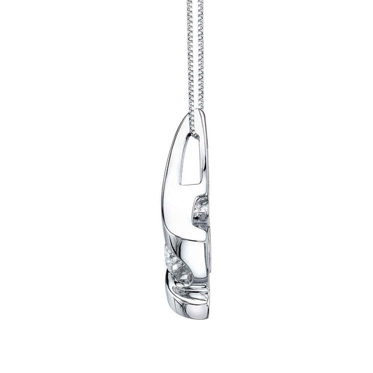 Sirena 1/2 ct. tw. Round Diamond Pendant in 14K White Gold front view