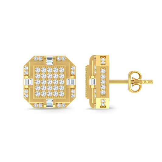 1-1/2ct. tw. Men's Diamond Fashion Earrings in 10K Yellow Gold (2)