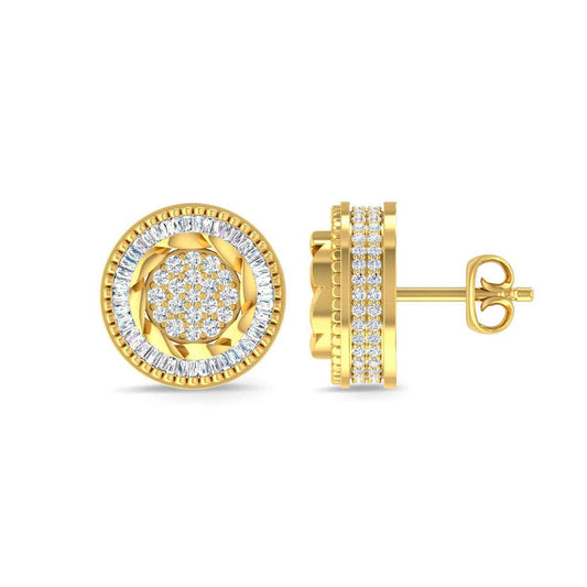 1-1/2ct. tw. Men's Diamond Fashion Earrings in 10K Yellow Gold