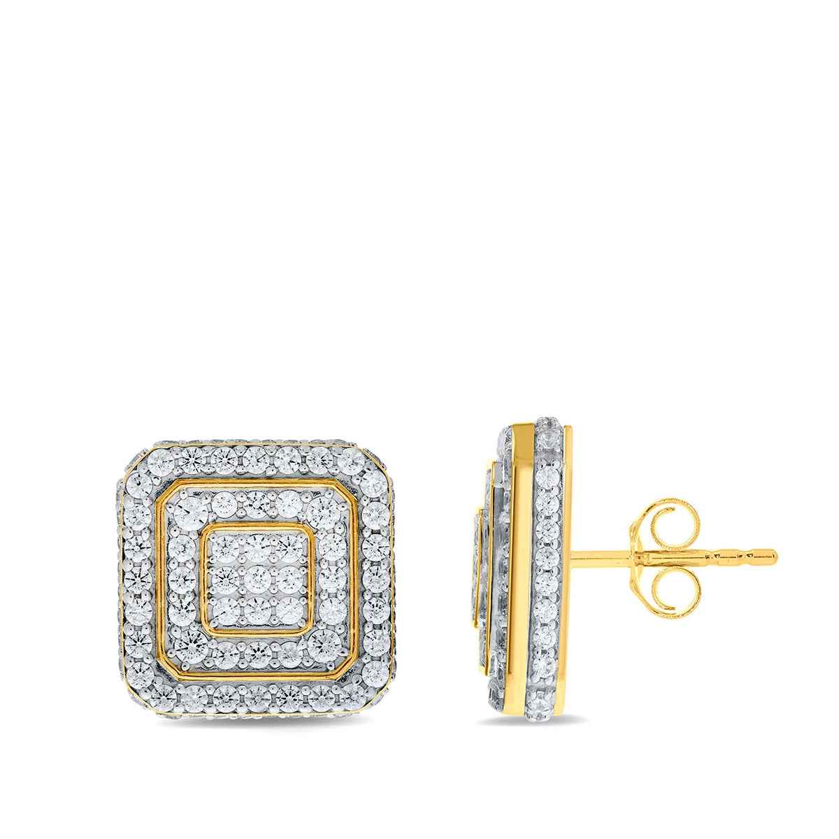 3 ct. tw. Men's Diamond Fashion Earrings in 14K Yellow Gold