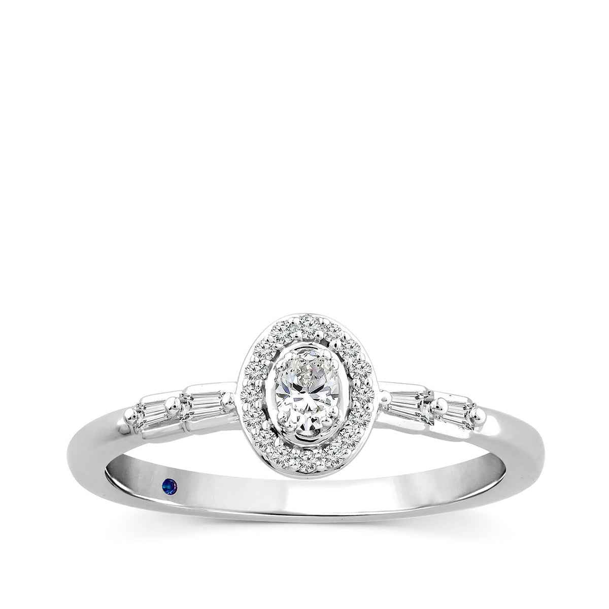 Amaura 1/5 ct. tw. Oval Diamond Halo Promise Ring in 10K White Gold