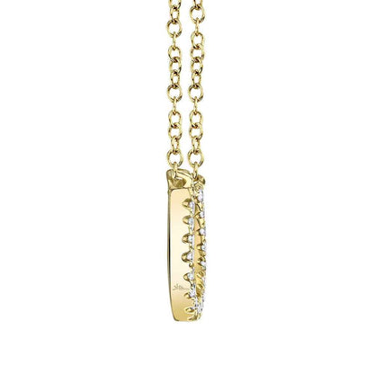 Shy Creation 1/20 ct. tw. Diamond Horseshoe Necklace in 14K Yellow Gold front view