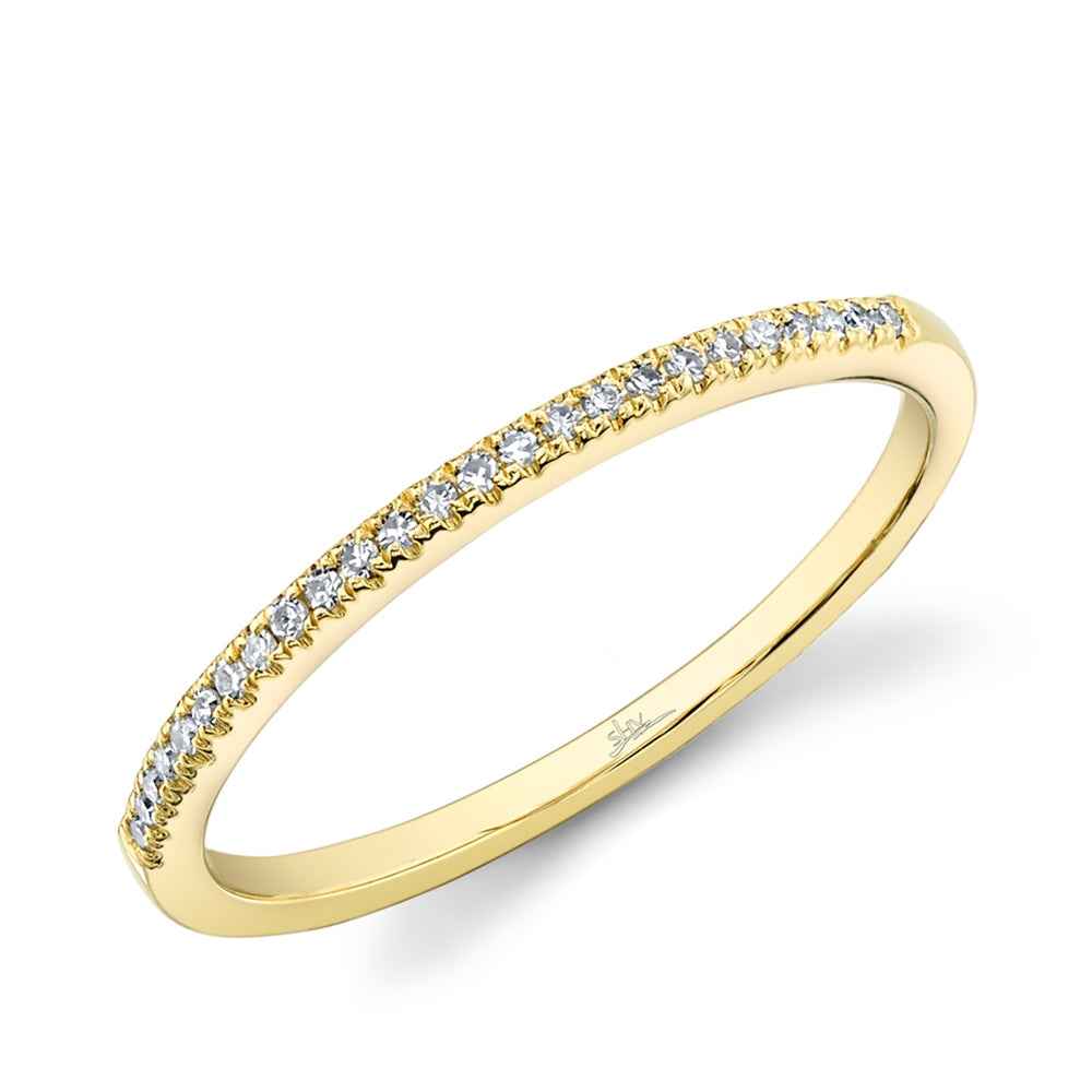 Shy Creation 1/12 ct. tw. Diamond Stackable Ring in 14K Yellow Gold front view