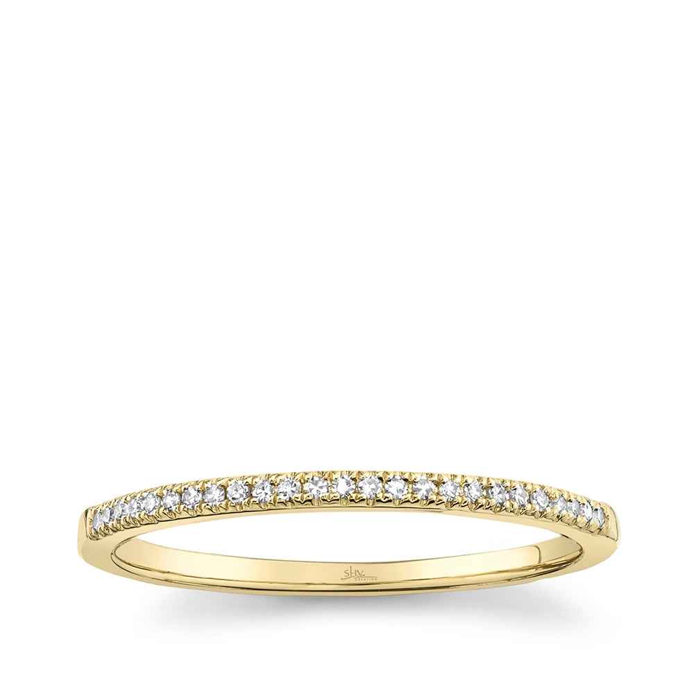 Shy Creation 1/12 ct. tw. Diamond Stackable Ring in 14K Yellow Gold