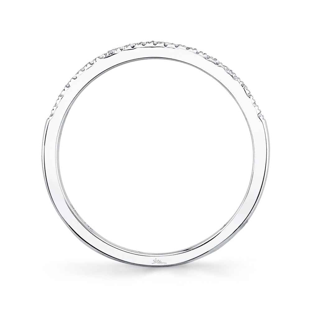 Shy Creation 1/12 ct. tw. Diamond Stackable Ring in 14K White Gold front view