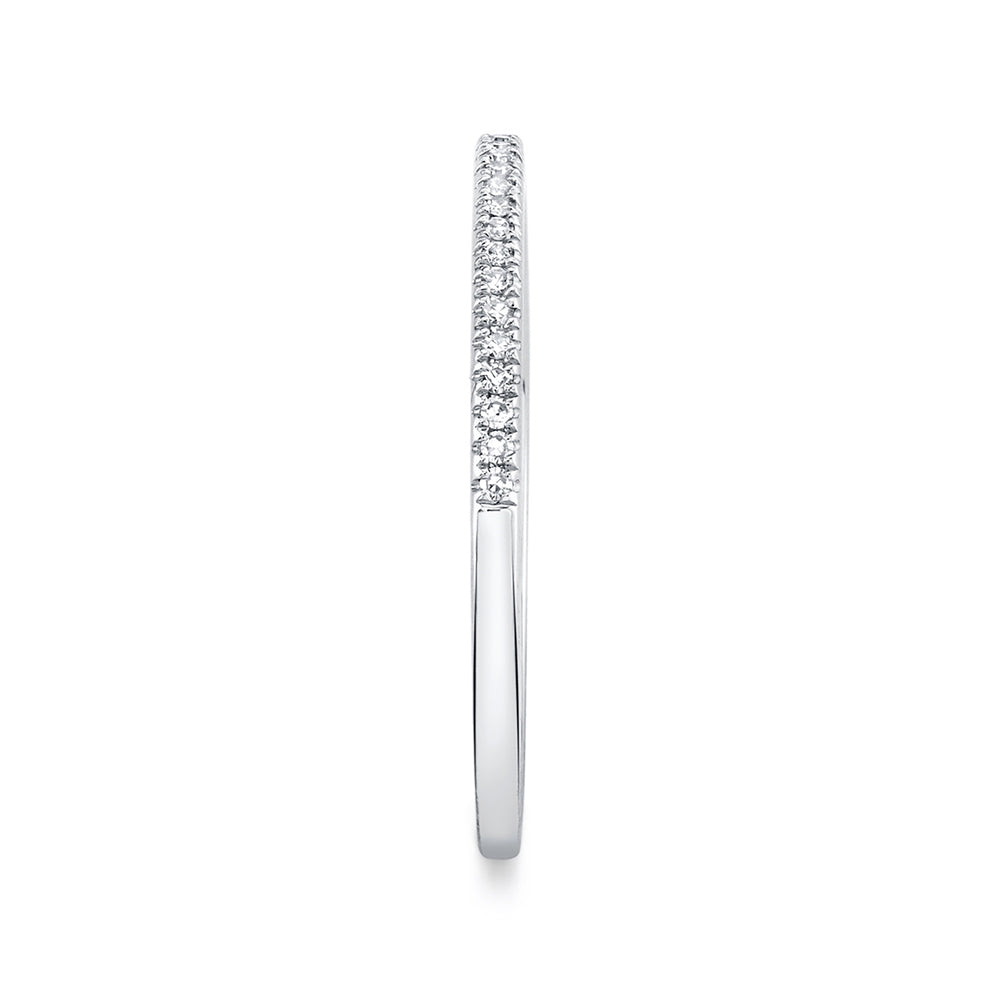 Shy Creation 1/12 ct. tw. Diamond Stackable Ring in 14K White Gold close-up detail