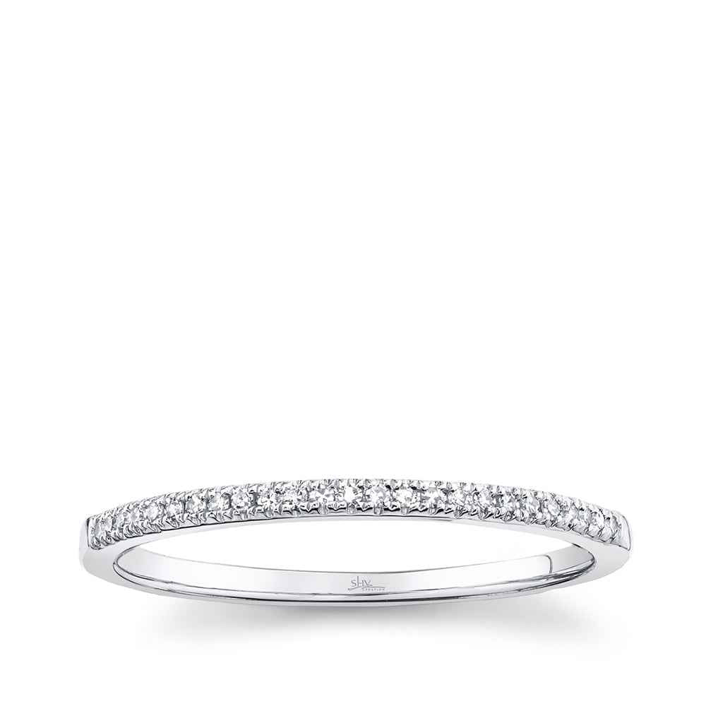 Shy Creation 1/12 ct. tw. Diamond Stackable Ring in 14K White Gold