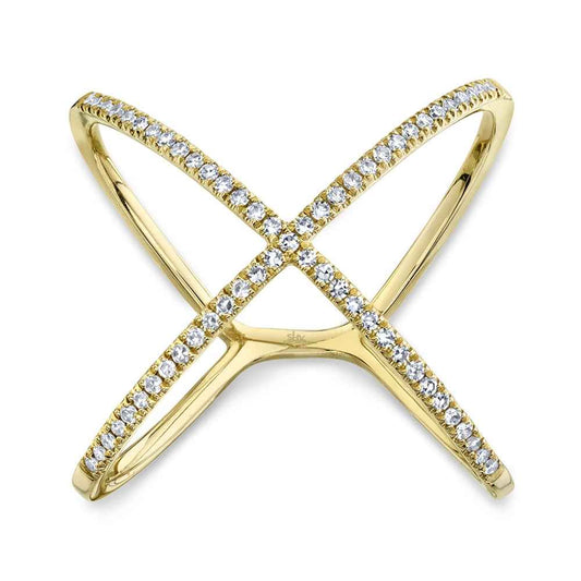 Shy Creation 1/5 ct. tw. Diamond X Ring in 14K Yellow Gold