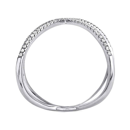 Shy Creation 1/5 ct. tw. Diamond X Ring in 14K White Gold close-up detail