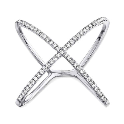 Shy Creation 1/5 ct. tw. Diamond X Ring in 14K White Gold