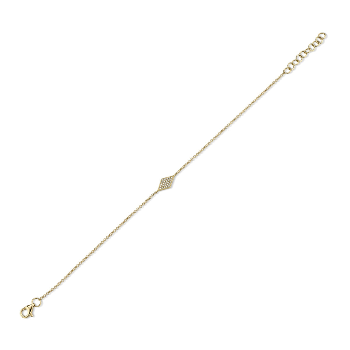 Shy Creation 1/20 ct. tw. Diamond Pave Diamond-Shaped Bracelet in 14K Yellow Gold front view