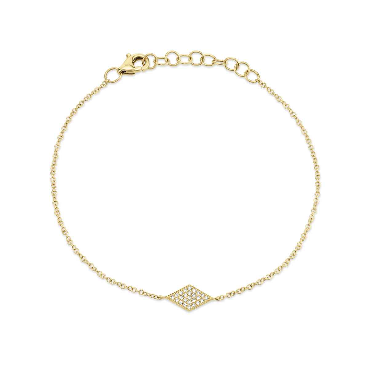 Shy Creation 1/20 ct. tw. Diamond Pave Diamond-Shaped Bracelet in 14K Yellow Gold