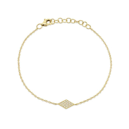 Shy Creation 1/20 ct. tw. Diamond Pave Diamond-Shaped Bracelet in 14K Yellow Gold