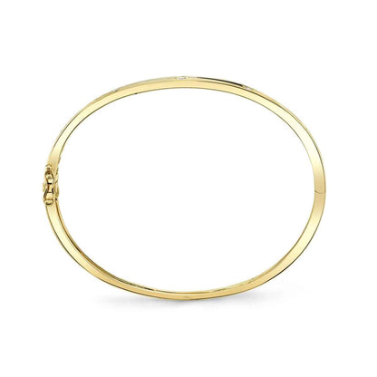 Shy Creation 3/8 ct. tw. Diamond Flush Set Hinged Bangle Bracelet in 14K Yellow Gold front view