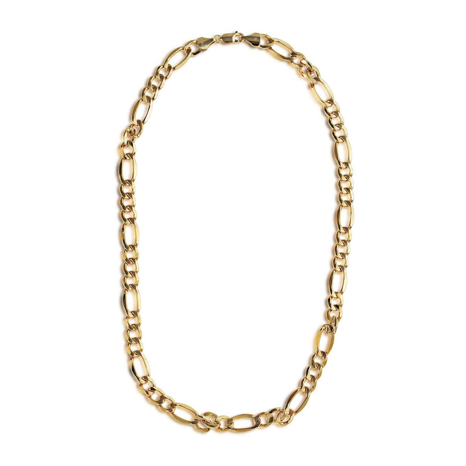9.4mm 22-inch Figaro Chain Necklace in 10K Yellow Gold side profile