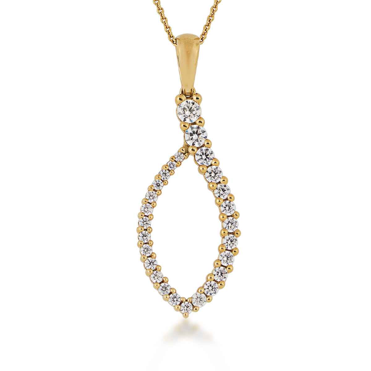Adamante 3/4 ct. tw. Lab-Grown Diamond Journey Pendant in 14K Yellow Gold