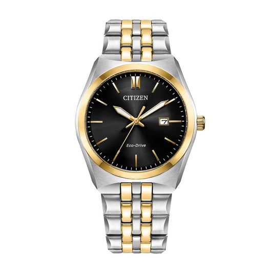 Citizen Men's Corso Eco-Drive Two-Tone Stainless Steel Watch with Black Dial