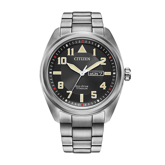 Citizen Men's Garrison Eco-Drive Titanium Watch with Black Dial