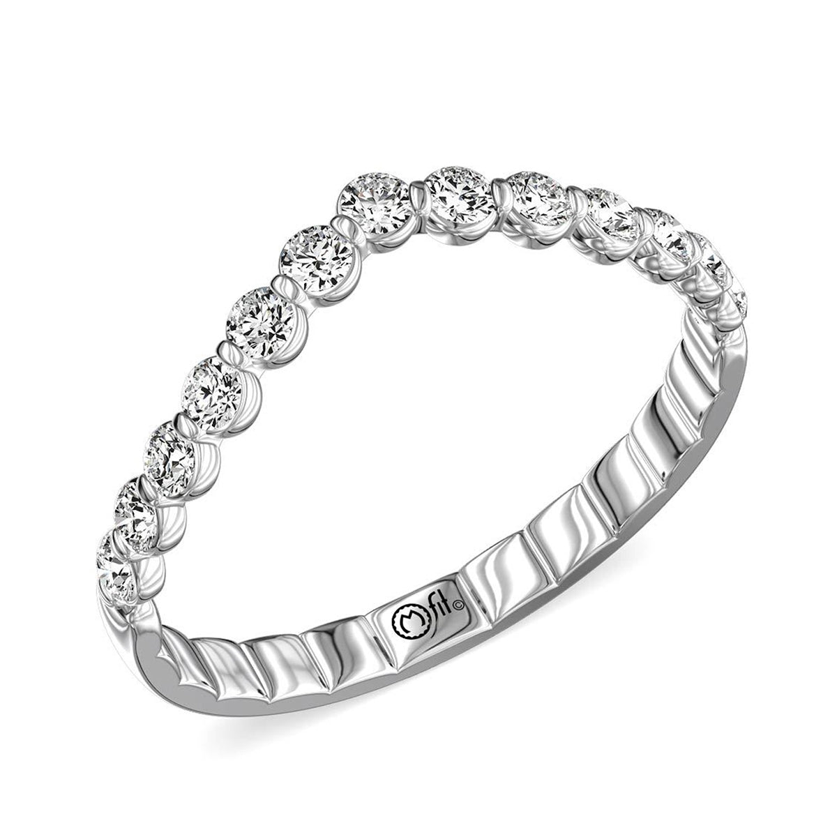 My Caroline 1/4 ct. tw. Diamond Curved Band in 14K White Gold front view