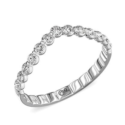 My Caroline 1/4 ct. tw. Diamond Curved Band in 14K White Gold front view