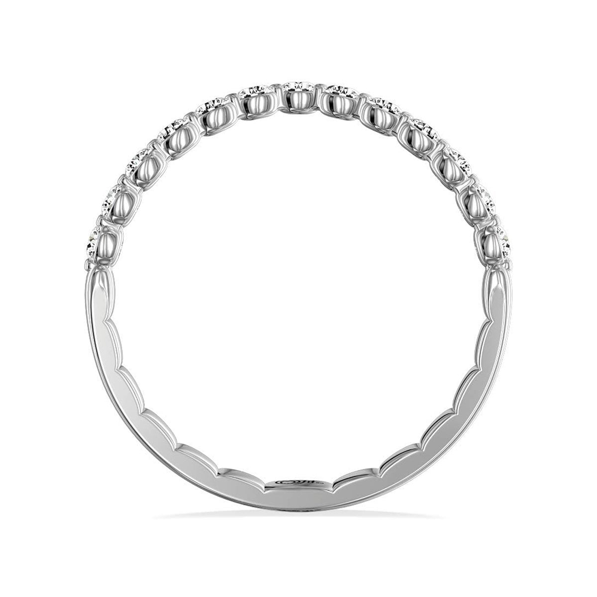 My Caroline 1/4 ct. tw. Diamond Curved Band in 14K White Gold close-up detail