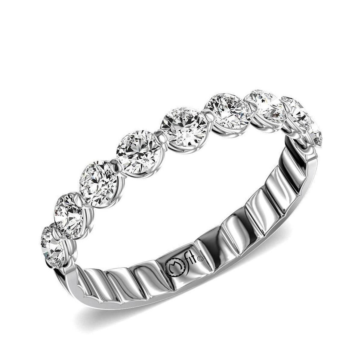 My Caroline 1 ct. tw. Diamond 9-Stone Anniversary Band in 14K White Gold front view
