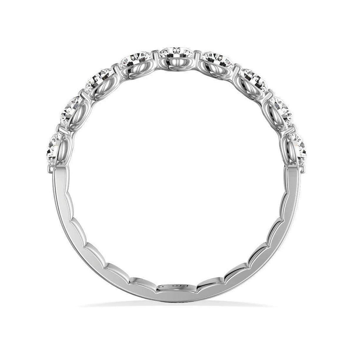 My Caroline 1 ct. tw. Diamond 9-Stone Anniversary Band in 14K White Gold close-up detail