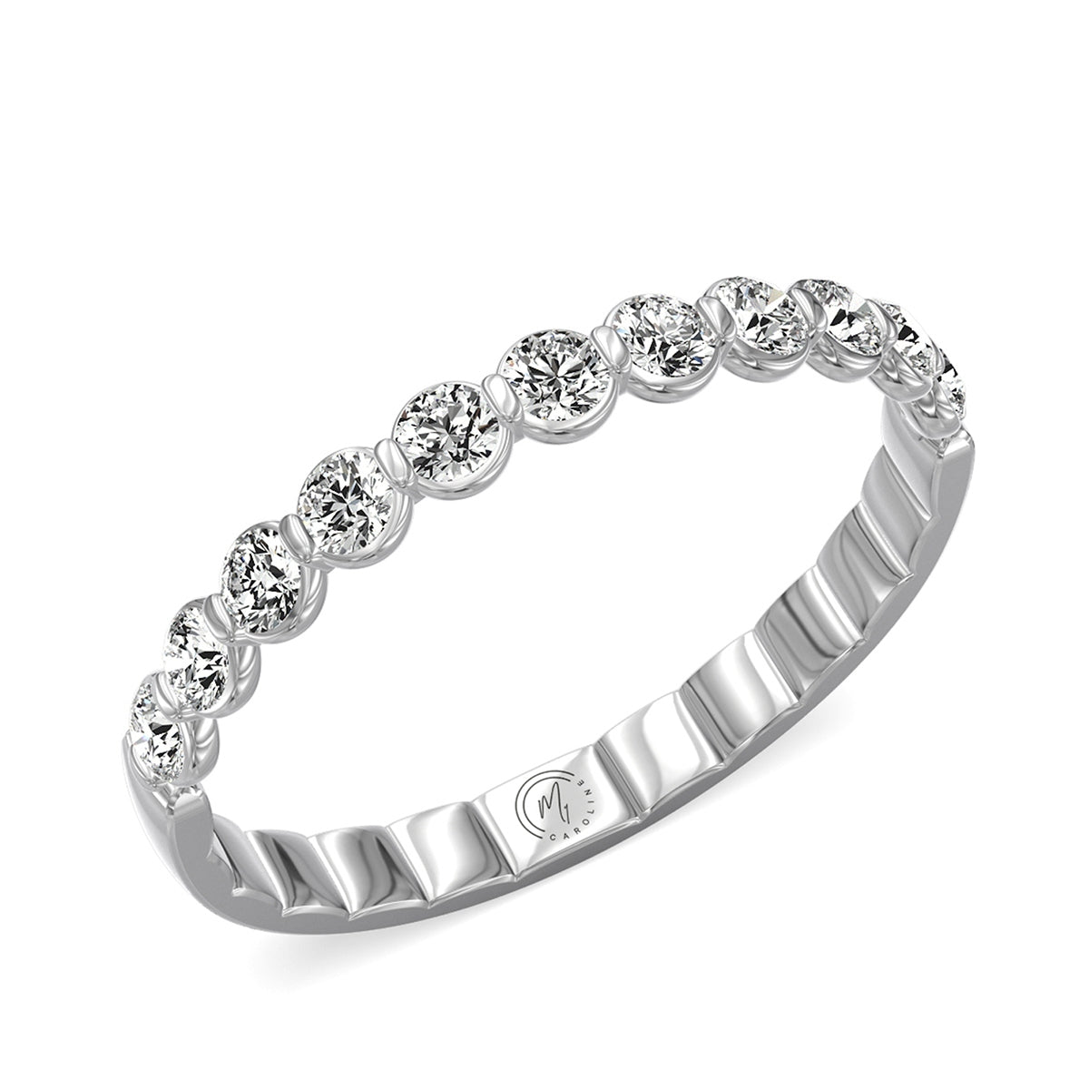 My Caroline 1/2 ct. tw. Diamond 11-Stone Anniversary Band in 14K White Gold front view