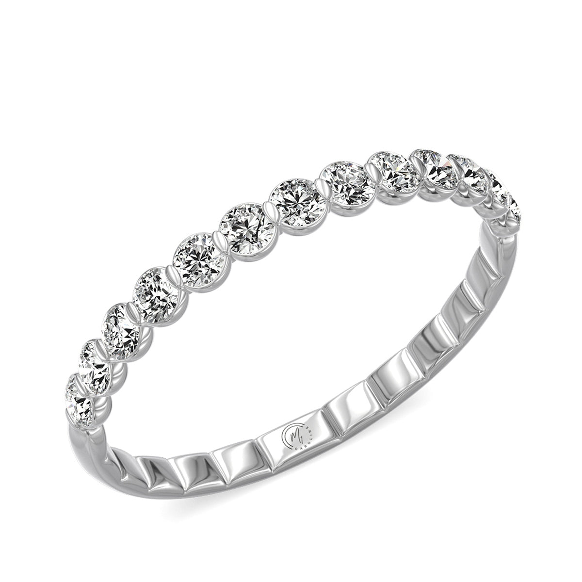 My Caroline 1/4 ct. tw. Diamond 13-Stone Anniversary Band in 14K White Gold front view