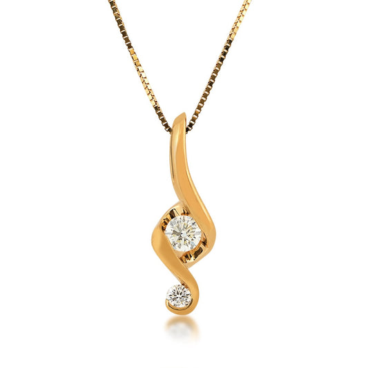 Juno Lucina 1/5 ct. tw. Diamond 2-Stone Pendant in 14K Yellow Gold