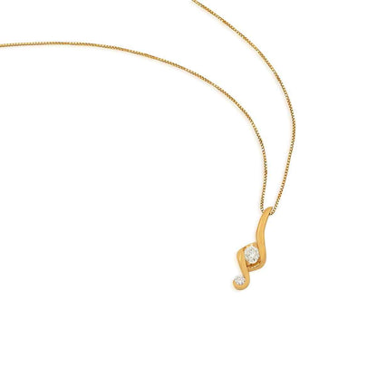Juno Lucina 1/5 ct. tw. Diamond 2-Stone Pendant in 14K Yellow Gold front view