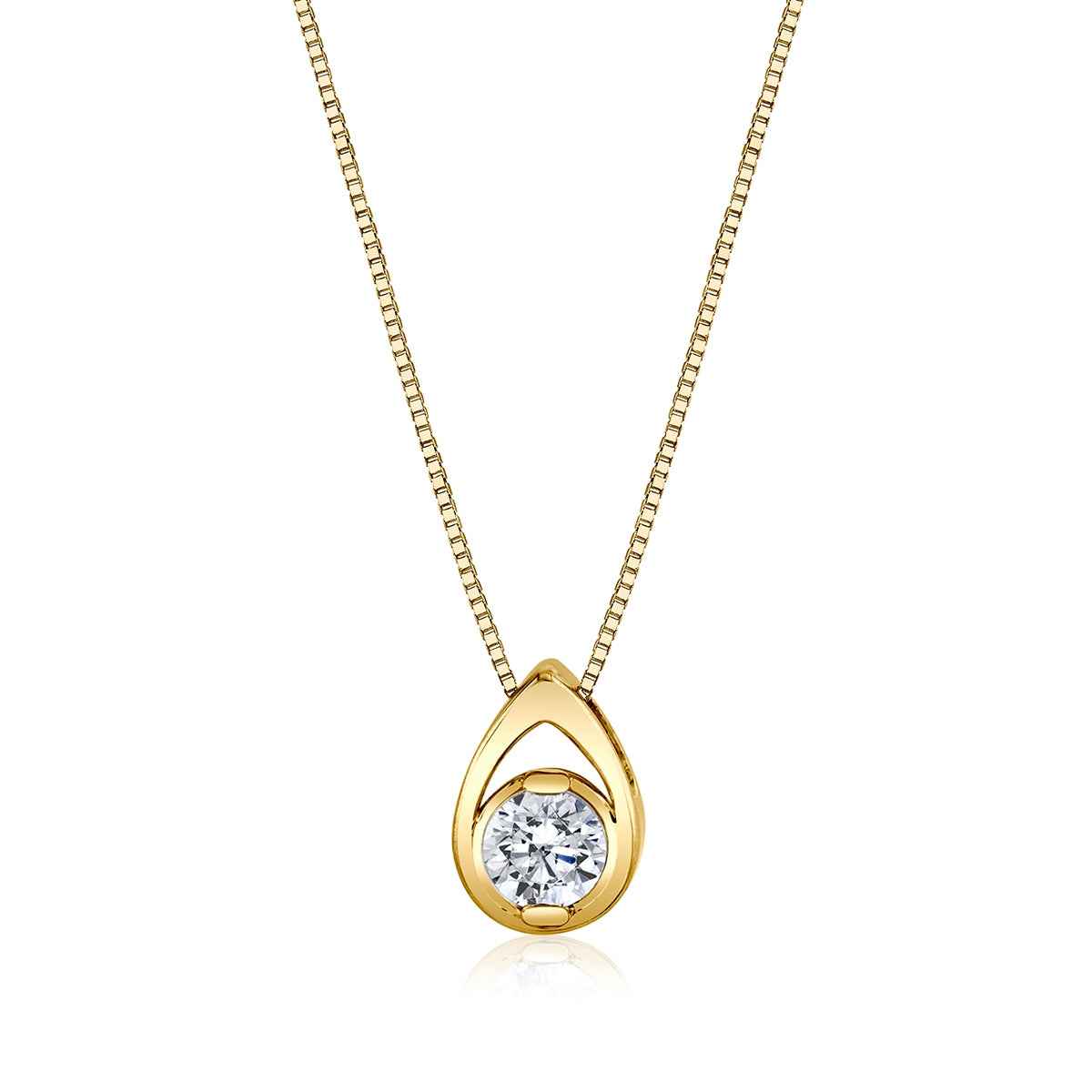 My Caroline 1/5 ct. tw. Diamond Pear-Shaped Pendant in 14K Yellow Gold