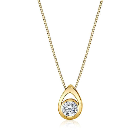 My Caroline 1/5 ct. tw. Diamond Pear-Shaped Pendant in 14K Yellow Gold