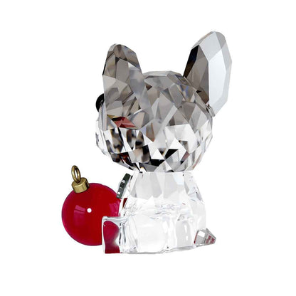 Swarovski Holiday Cheers French Bulldog Figurine close-up detail