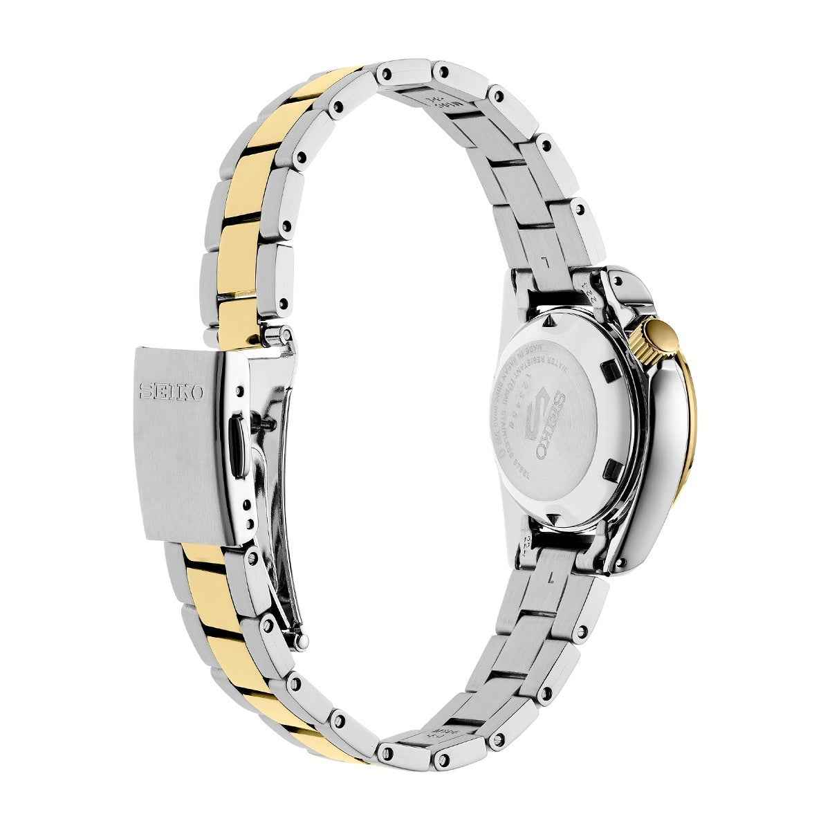 Seiko Ladies' 5 Sports Automatic Two-Tone Stainless Steel Watch with White Dial