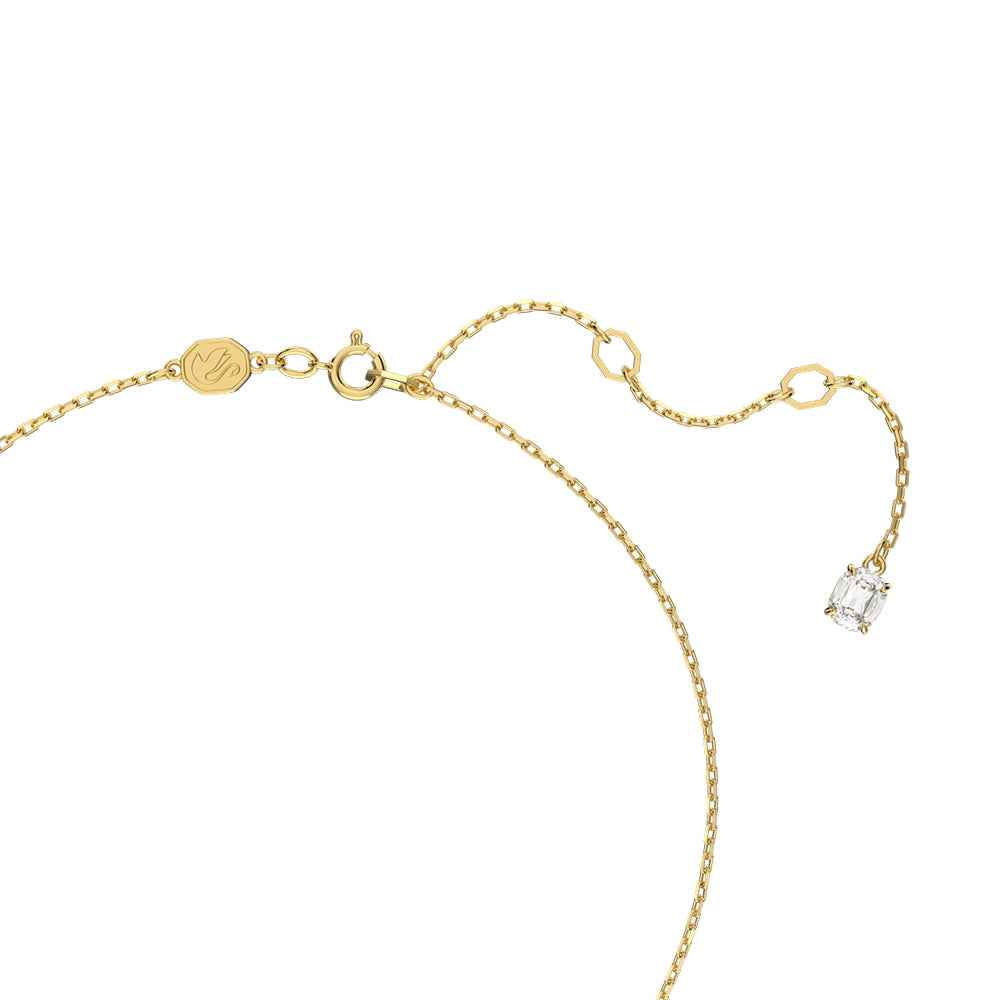 Swarovski Constilla Round White Crystal Necklace in Yellow Gold-Tone Plating front view