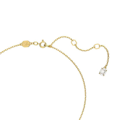 Swarovski Constilla Round White Crystal Necklace in Yellow Gold-Tone Plating front view