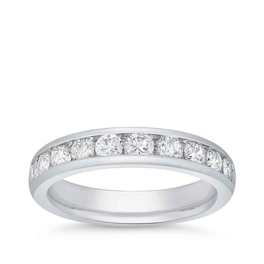 1 ct. tw. 10-Stone Diamond Channel Set Anniversary Ring in 14K White Gold