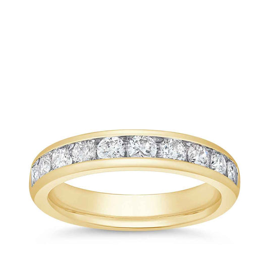 1 ct. tw. 10-Stone Diamond Channel Set Anniversary Ring in 14K Yellow Gold