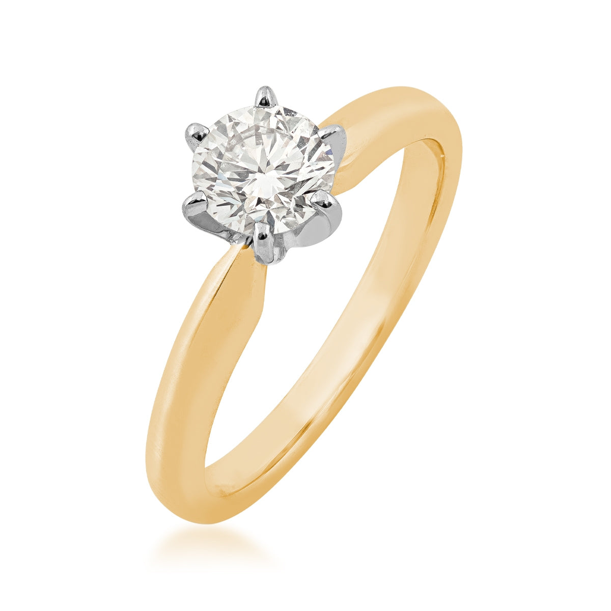 Adamante 1 ct. tw. Lab-Grown Round Brilliant Diamond Solitaire Engagement Ring in 14K Yellow Gold front view