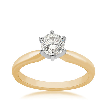 Adamante 1 ct. tw. Lab-Grown Round Brilliant Diamond Solitaire Engagement Ring in 14K Yellow Gold