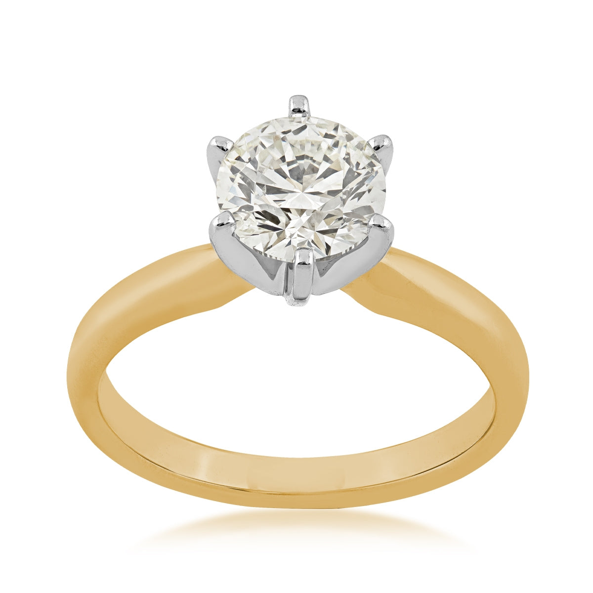 Adamante 1-1/2 ct. tw. Lab-Grown Round Brilliant Diamond Solitaire Engagement Ring in 14K Yellow Gold