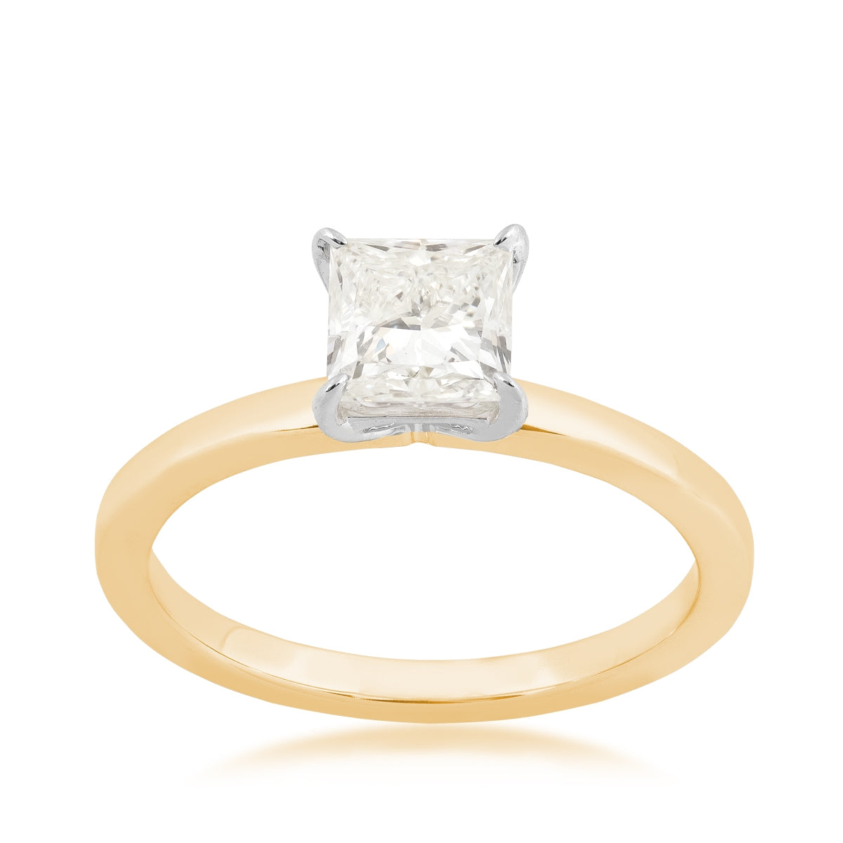 Adamante 1 ct. tw. Lab-Grown Princess Cut Diamond Solitaire Engagement Ring in 14K Yellow Gold