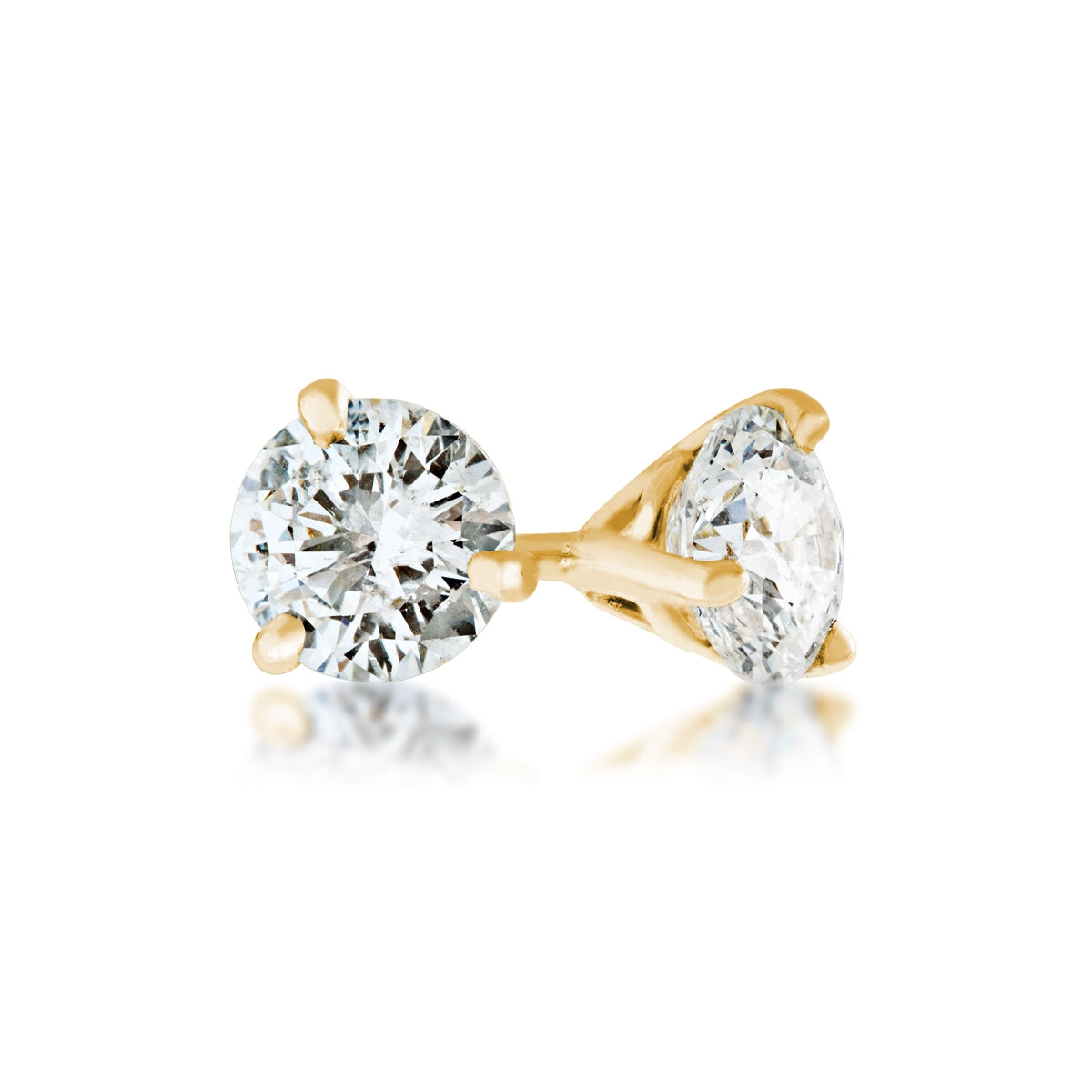 Adamante 2 ct. tw. Lab-Grown Diamond Solitaire Earrings with Martini Setting in 14K Yellow Gold