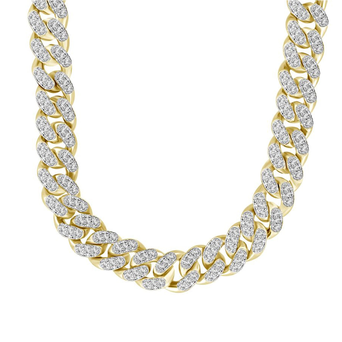2-1/2 ct. tw. Diamond 8mm 22-inch Miami Cuban Chain in 10K Yellow Gold