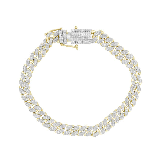 1-3/8 ct. tw. Diamond 8mm 8.5-inch Miami Cuban Bracelet in 10K Yellow Gold