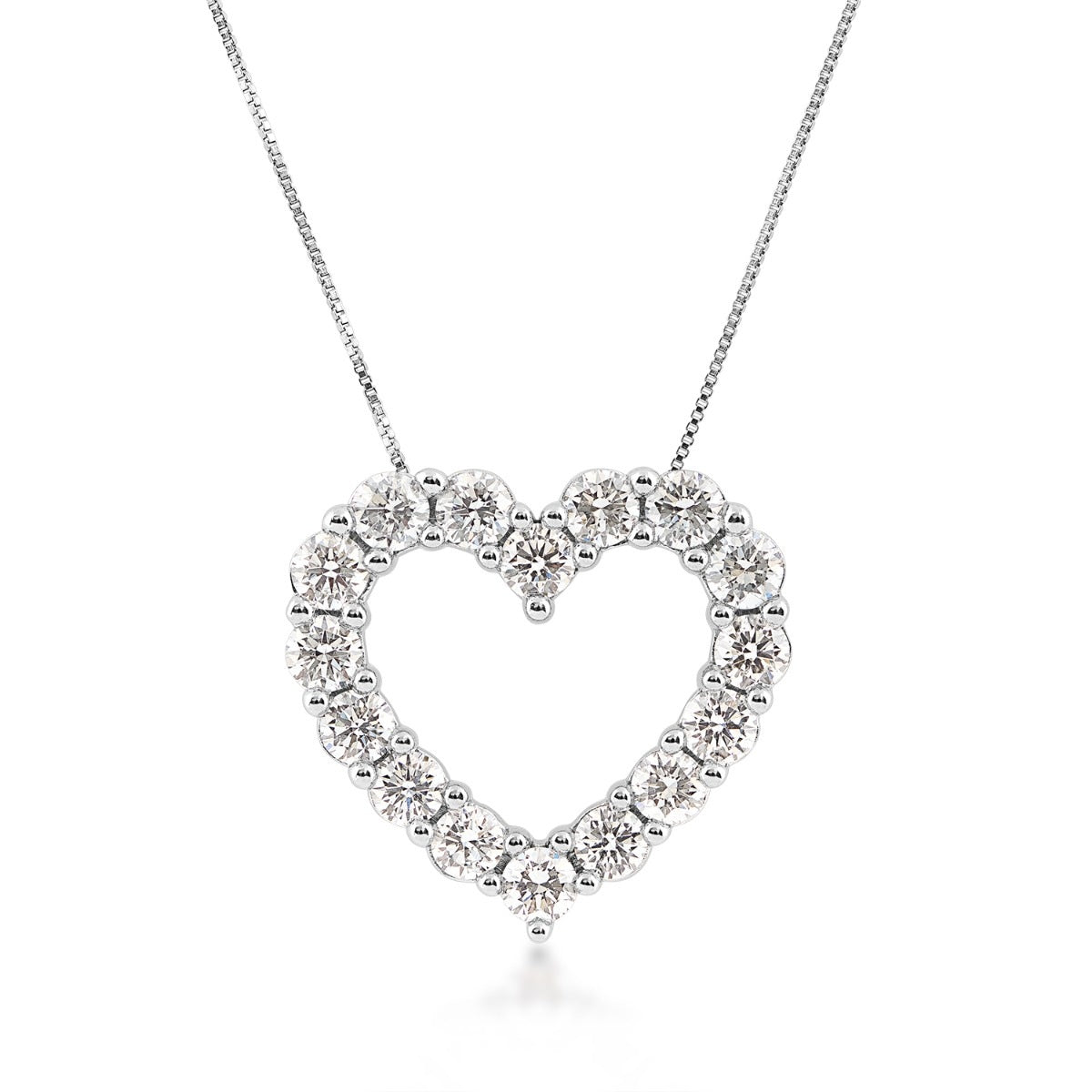 Adamante 1 ct. tw. Lab-Grown Diamond Heart Pendant in 14K White Gold