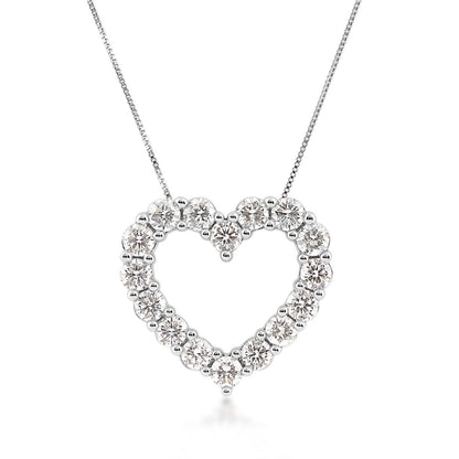 Adamante 1 ct. tw. Lab-Grown Diamond Heart Pendant in 14K White Gold